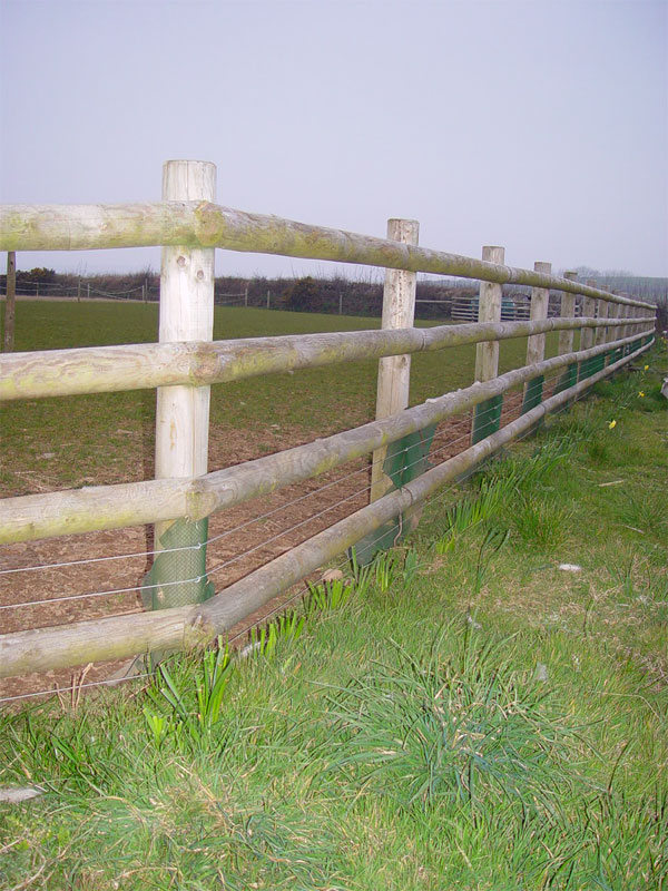 POST AND RAIL FENCING FOR LIVESTOCK